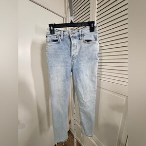 Re-done light blue skinny crop fray $275
